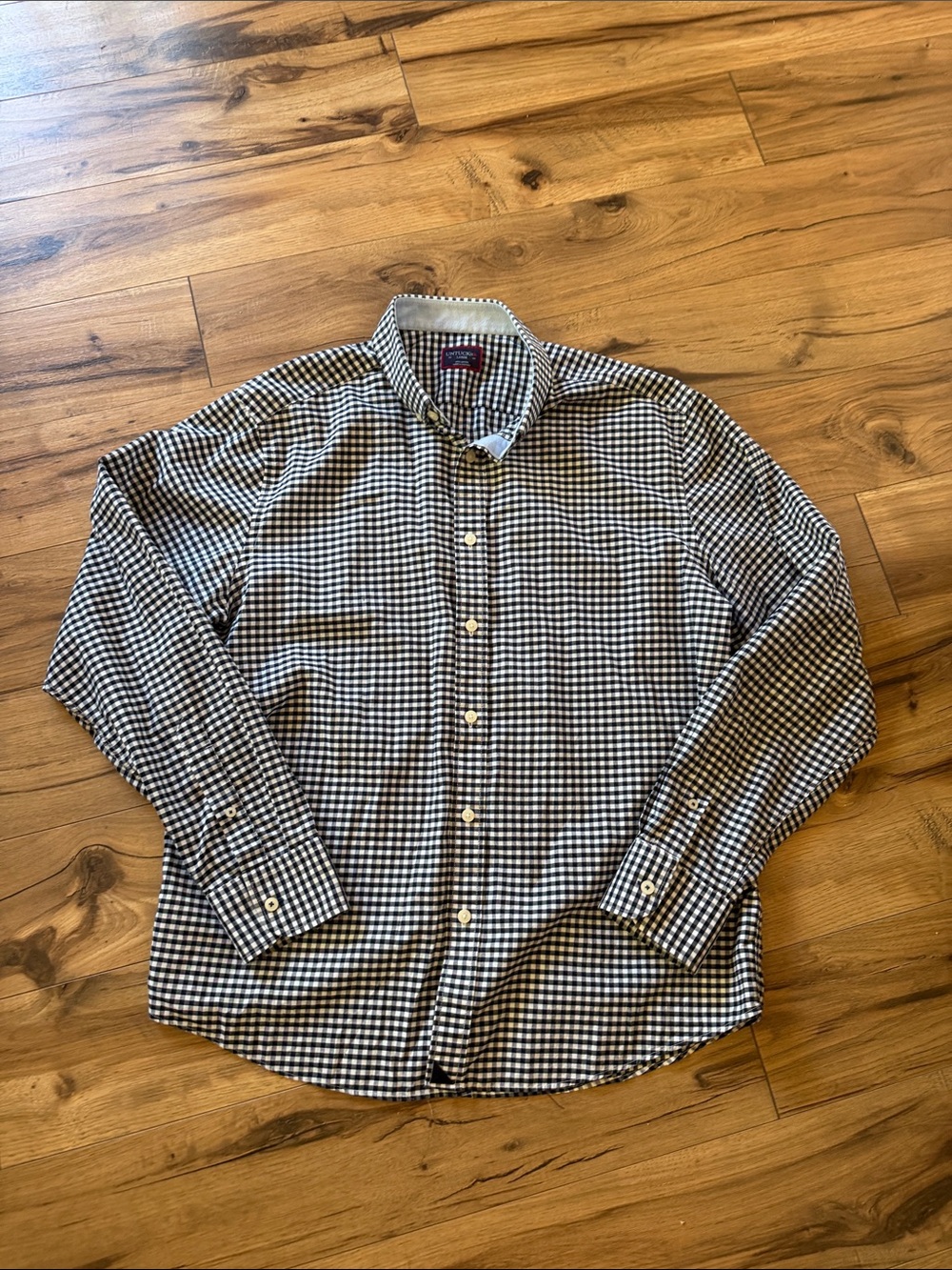 Untuck it Men's Check Button-Up Shirt in Navy, White & Red